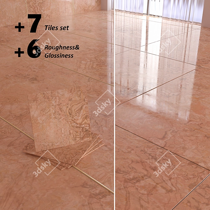 Golden Romanjade Marble Tiles 3D model image 6