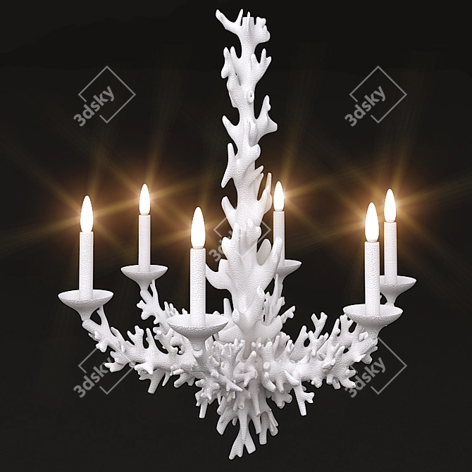 Elegant Faux Coral Chandelier 3D model image 1