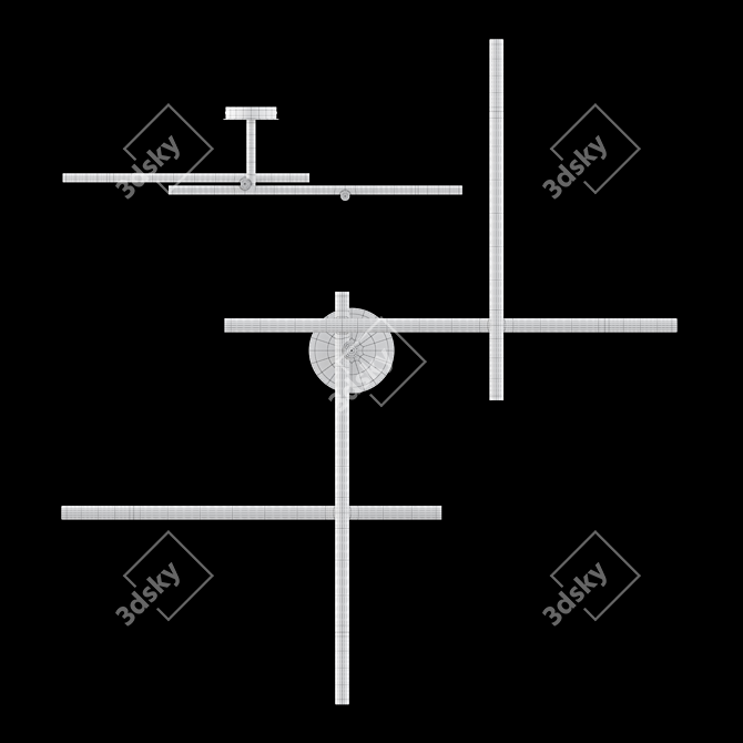 Modern Tube Shade Wall Lamp 3D model image 3