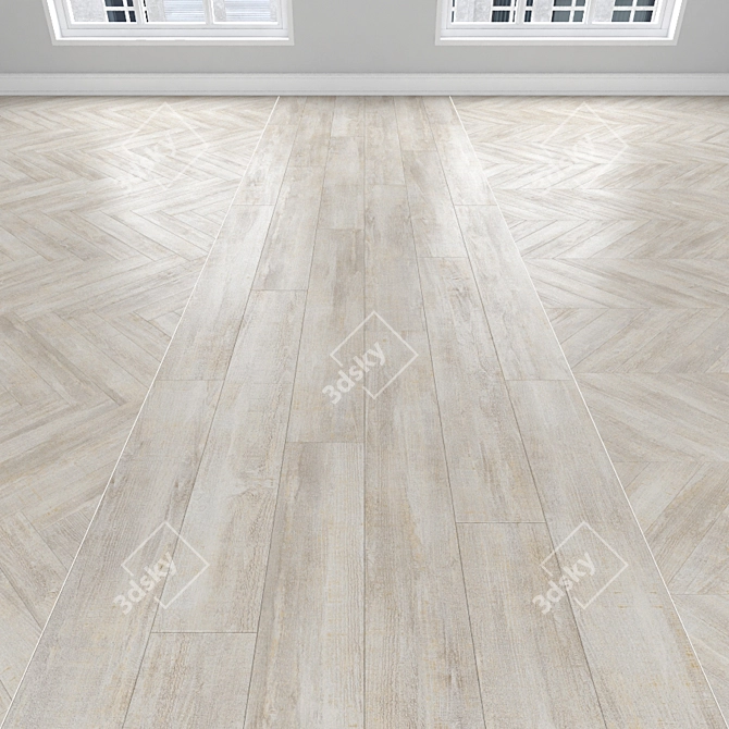 Premium Parquet Oak: Herringbone, Linear, Chevron 3D model image 1