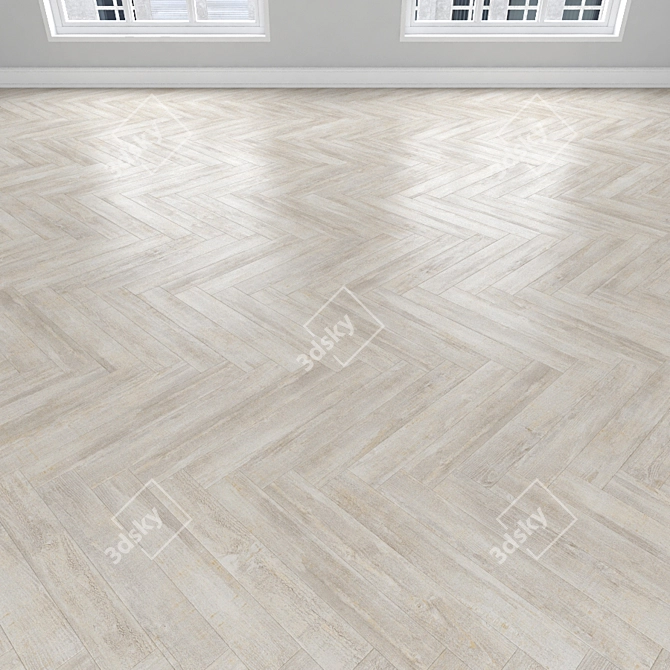 Premium Parquet Oak: Herringbone, Linear, Chevron 3D model image 3