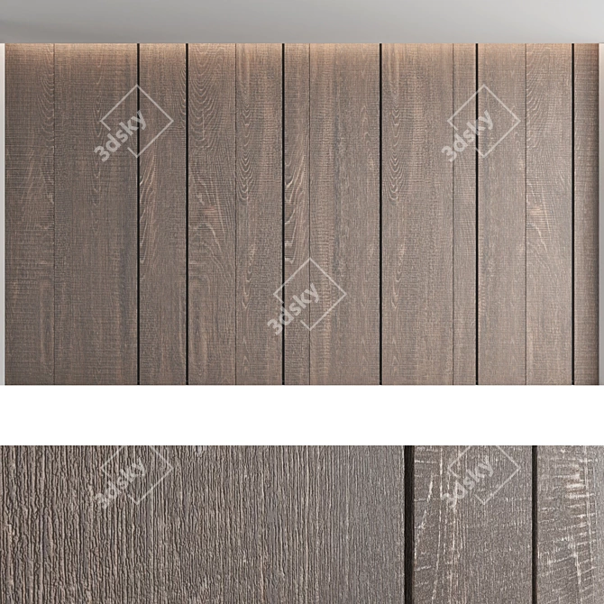 Title: Decorative Wood Wall Panel Set 3D model image 3