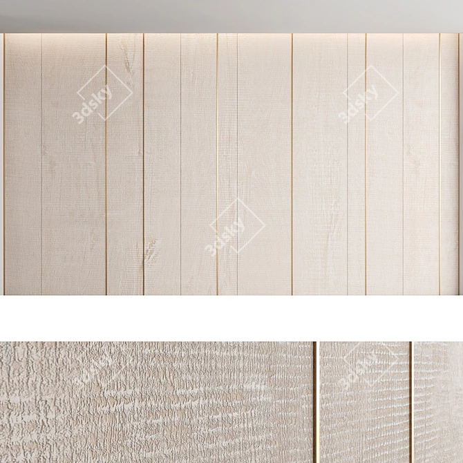 Title: Decorative Wood Wall Panel Set 3D model image 5