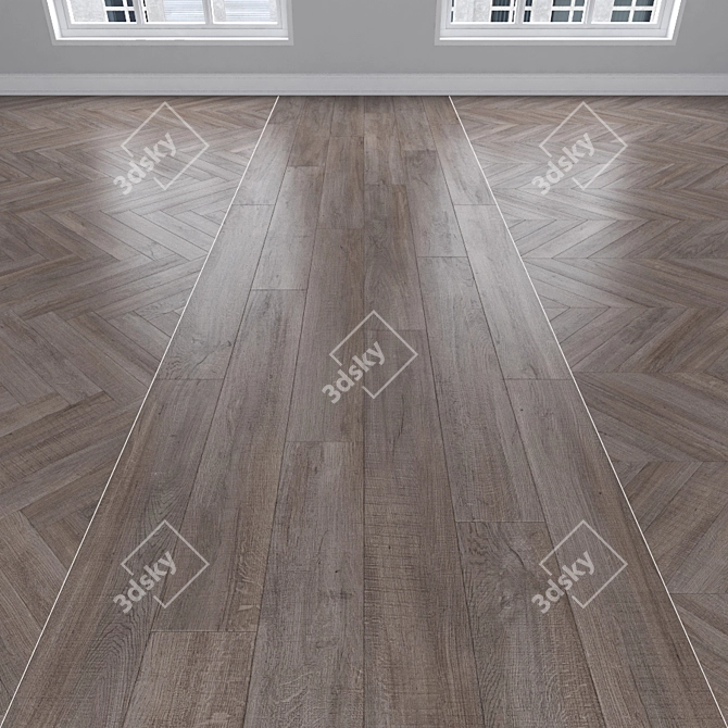 Parquet Oak: Herringbone, Linear & Chevron 3D model image 1