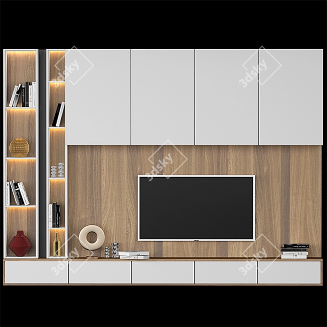 Sleek TV Stand for Visualizations 3D model image 1