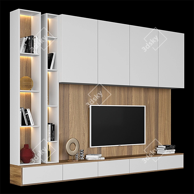 Sleek TV Stand for Visualizations 3D model image 2