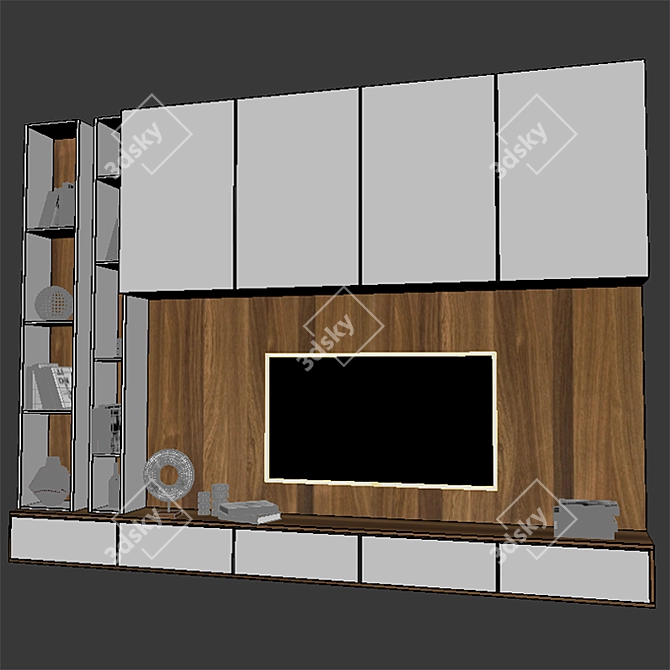 Sleek TV Stand for Visualizations 3D model image 3