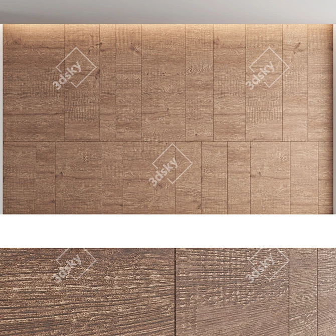 3D Decorative Wall Panel Set 3D model image 4