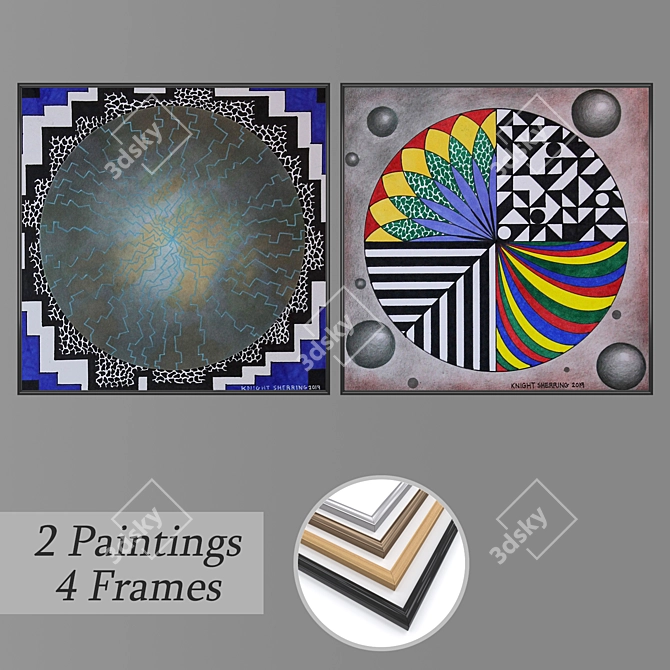 Elegant Wall Art Set 3D model image 1