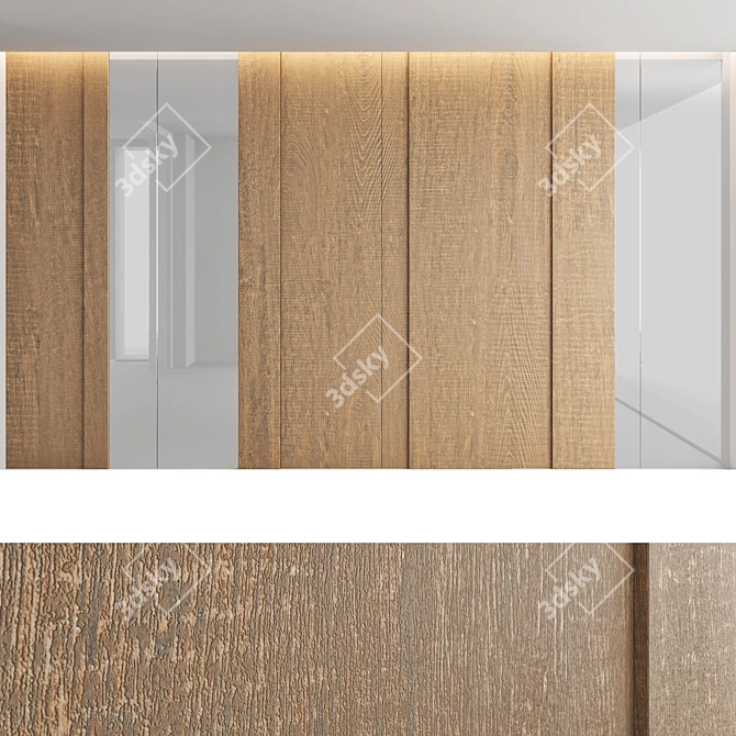 Decorative Wood Panel Set - Set 33 3D model image 2