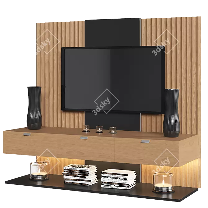 Modern TV Wall Unit - 3D Model 3D model image 2