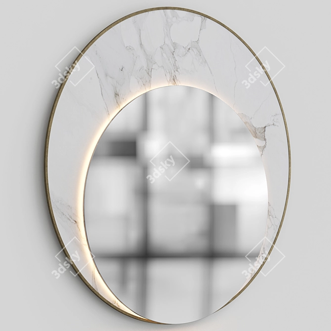 Elegant 80CM Decorative Mirror 3D model image 2