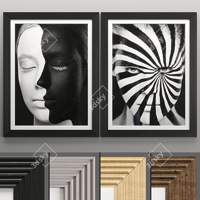 Elegant Art Frame: High-Quality Texture 3D model image 1