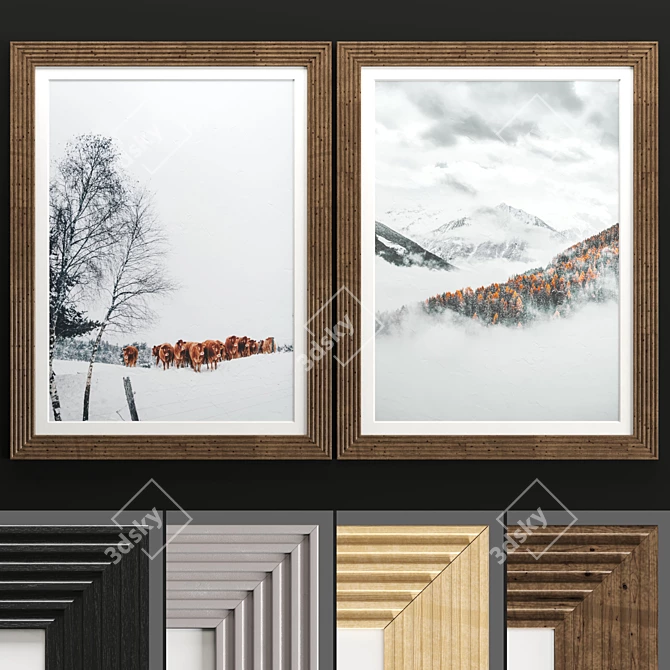 Art Frame 509: High Quality Texture, 4K, 2 Frames, 50x70cm 3D model image 1
