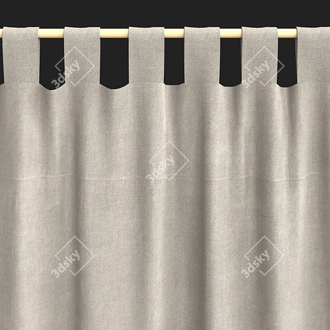 Wide Height Curtains 3000mm x 2700mm 3D model image 5