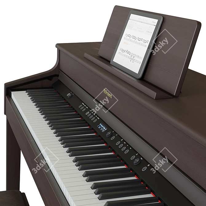 Roland HP 702: Next-Level Digital Piano 3D model image 3