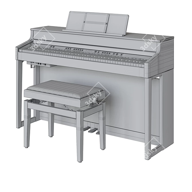 Roland HP 702: Next-Level Digital Piano 3D model image 5