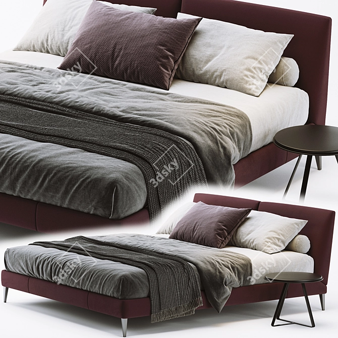 Stylish Maxalto Selene Bed 3D model image 2