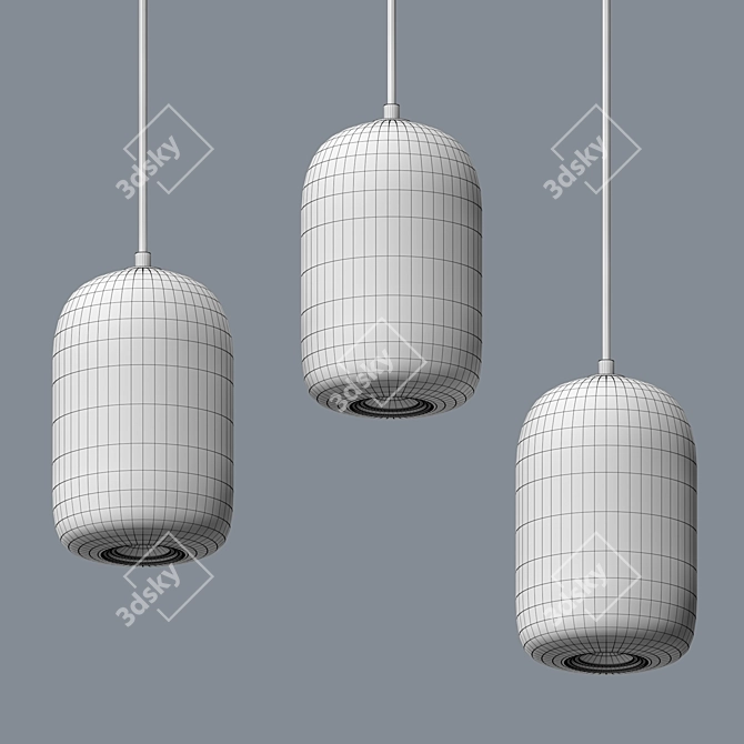 Concrete Chandelier: Unique Design. 3D model image 2