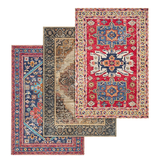 High-Quality 3pc Carpets Set 3D model image 1