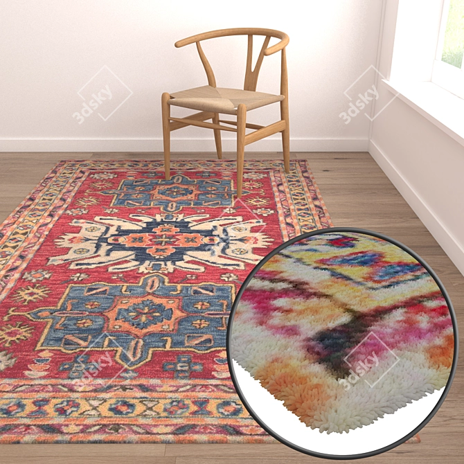 High-Quality 3pc Carpets Set 3D model image 5