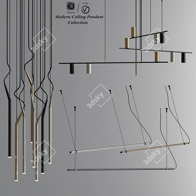 Contemporary Pendant Lighting Collection 3D model image 1