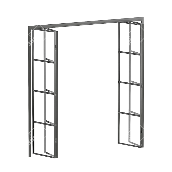 Sleek Glass Room Divider 3D model image 1