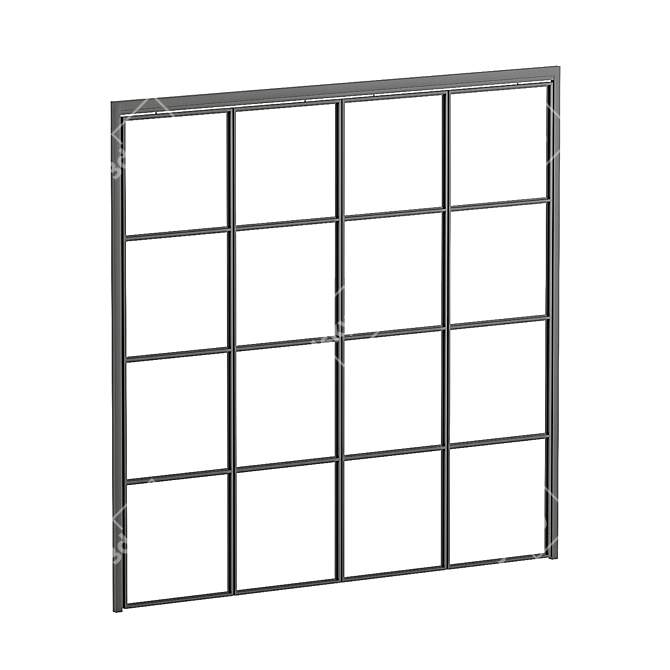 Sleek Glass Room Divider 3D model image 2