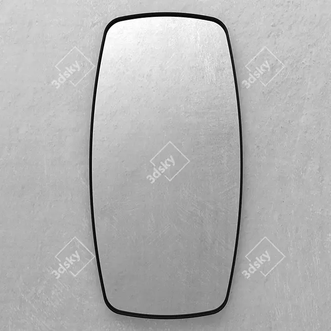 Sleek Iron Frame Mirror: Contemporary Design 3D model image 4