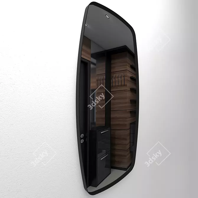 Sleek Iron Frame Mirror: Contemporary Design 3D model image 10