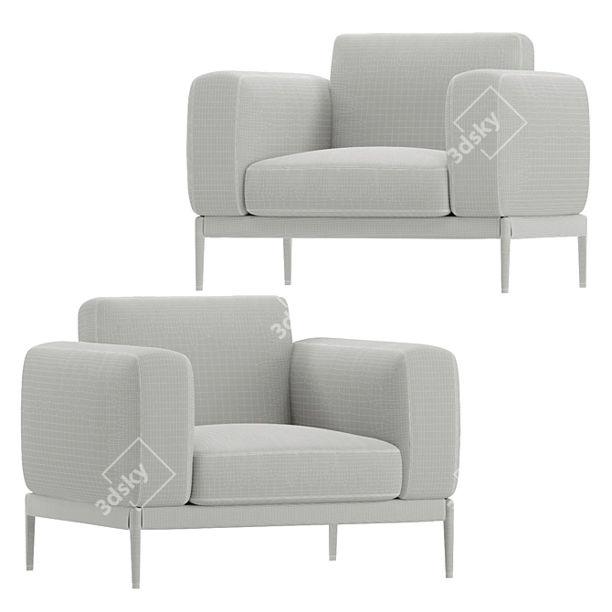 Luxurious Romeo Compact Armchair 3D model image 2