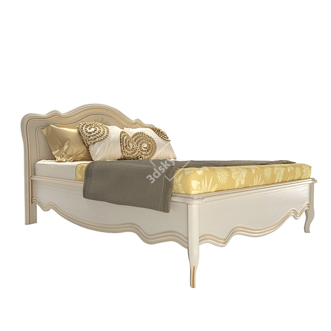 Elegant Trio Bed: Perfect Combination of Style and Comfort 3D model image 2