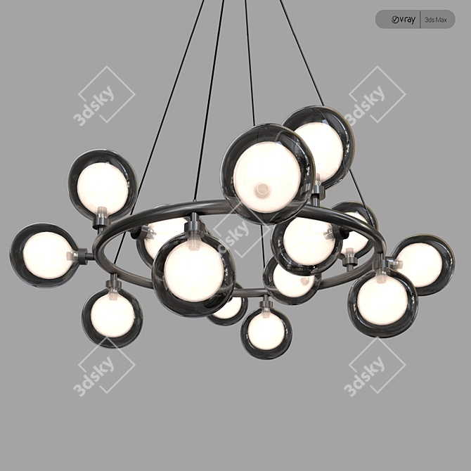 Luxury Chandelier Salotto Ring 3D model image 1