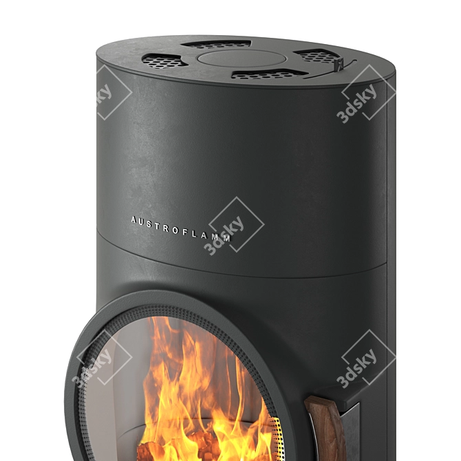Clou Xtra: Elegant Oval Cast Iron Fireplace 3D model image 2
