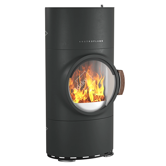Clou Xtra: Elegant Oval Cast Iron Fireplace 3D model image 3
