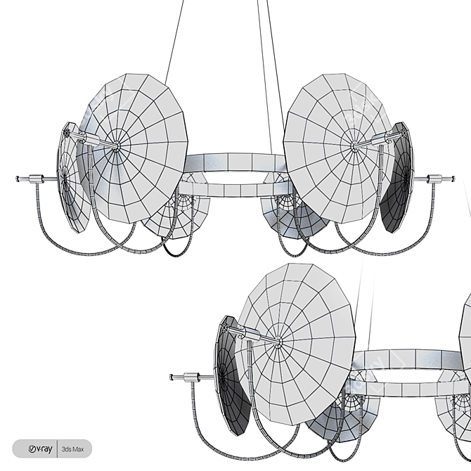 Allied Chandelier: Elegant Lighting Masterpiece 3D model image 2