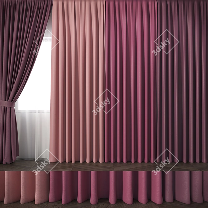 TurboSmooth Curtains-R2: Elegant and Versatile Centimeter Units 3D model image 1