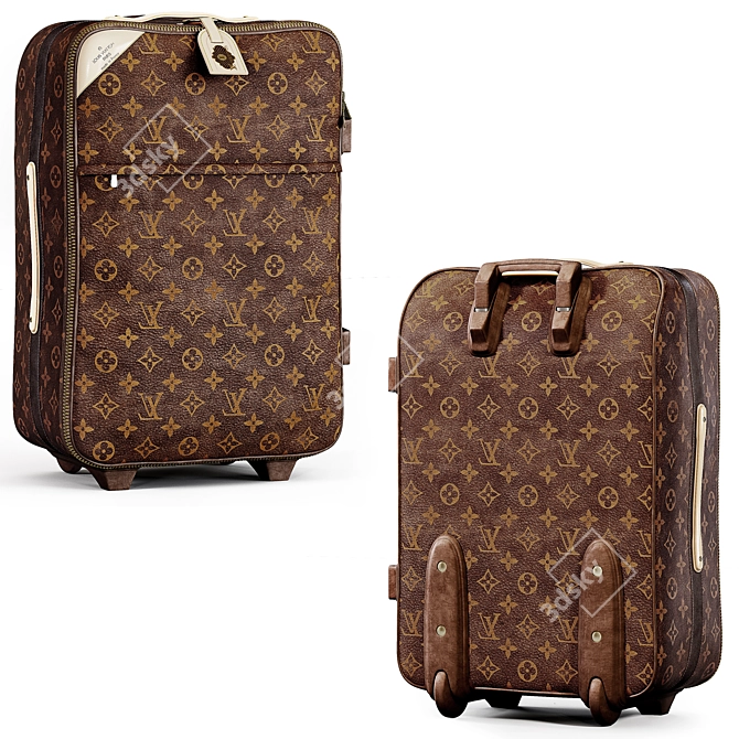 Monogram LV Suitcase: 52cm x 35cm x 20cm 3D model image 1