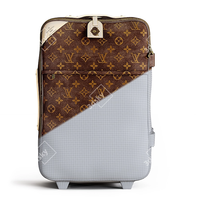 Monogram LV Suitcase: 52cm x 35cm x 20cm 3D model image 4