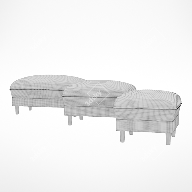 Versatile Narvik Ottoman: Aura Interiors (Russia) 3D model image 4