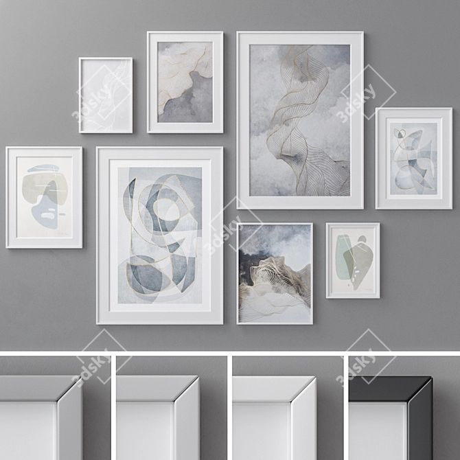 Abstract Paintings Set - Modern Style 3D model image 1