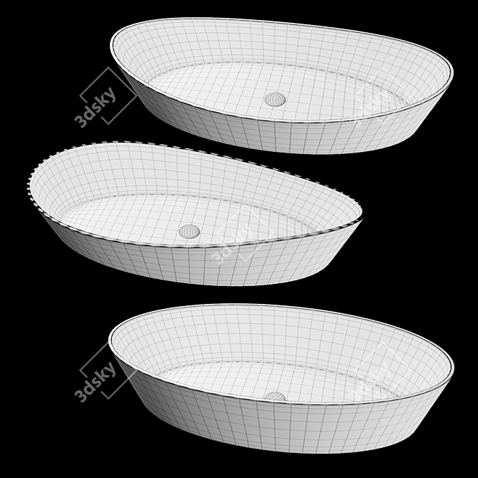 Elegant Washbasins: AURA Iside, Talia, Beira 3D model image 5