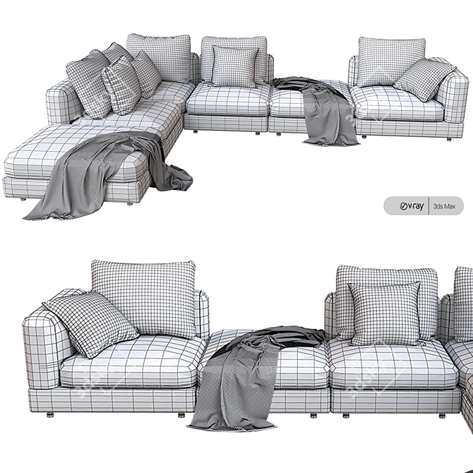 Natural Harmony Dining Sectional 3D model image 8