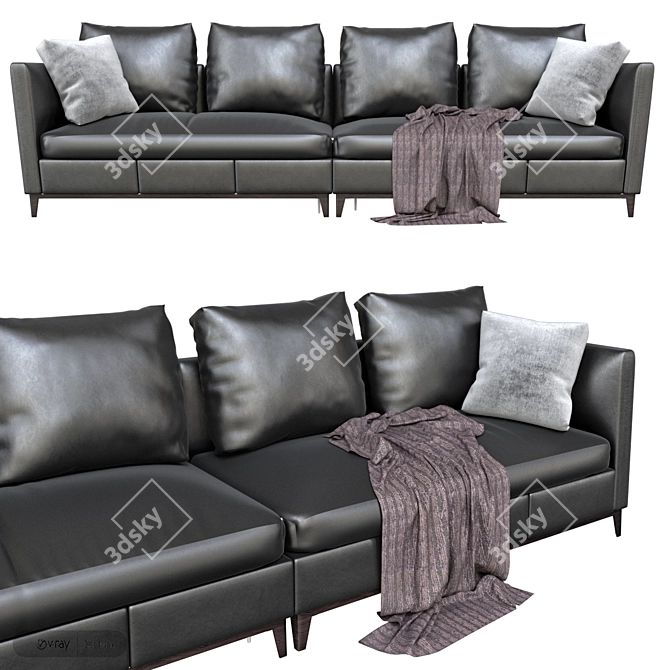 Crescent Bright Dining Sofa 3D model image 3