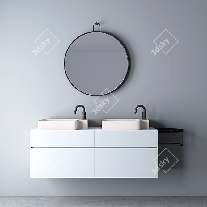Elegant Bathroom Vanity Set 3D model image 1