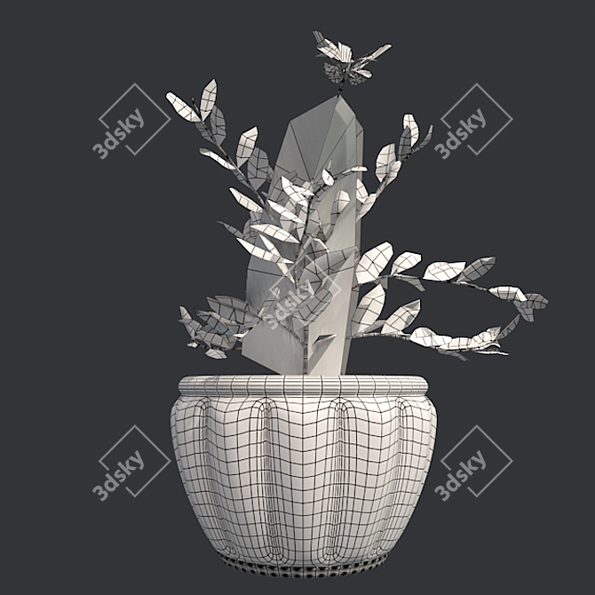 Marigold Bloom: Hand-painted Potted Beauty 3D model image 5