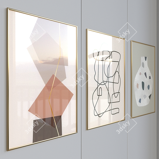 Elegant Framed Canvas Poster 3D model image 2