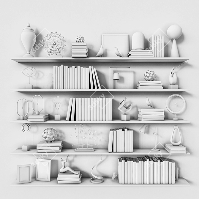 Versatile Shelves: Stylish and Functional 3D model image 4