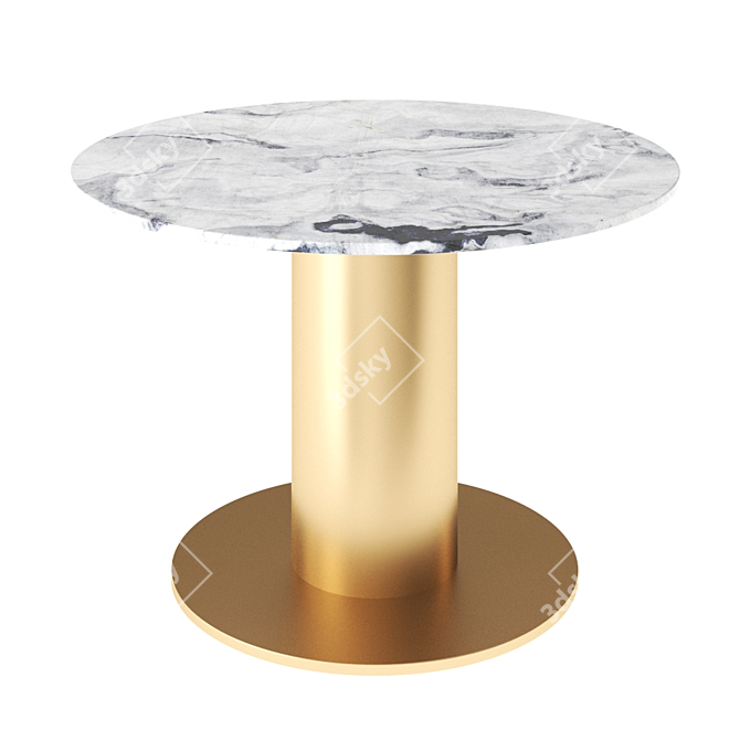 Tom Dixon Tube Wide Dining Table: Black Primavera Marble 3D model image 2