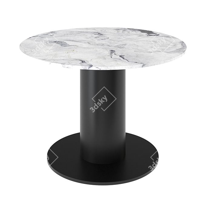 Tom Dixon Tube Wide Dining Table: Black Primavera Marble 3D model image 3